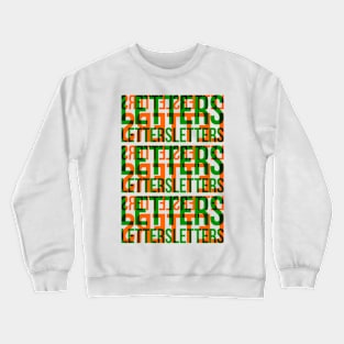 Letters Typography Stack (Green Orange) Crewneck Sweatshirt